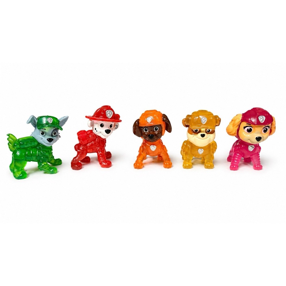 Paw Patrol Translucent Mini Figures‎ Set Rocky Marshall Zuma Rubble Skye